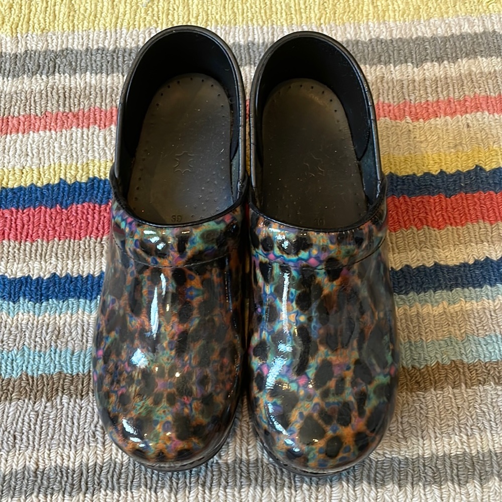 Dansko Clogs multi colored.